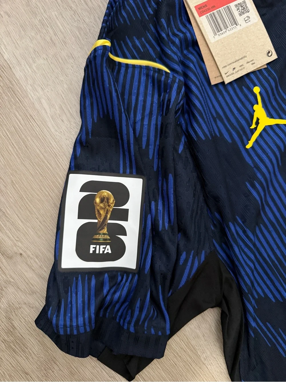 Jordan Brazil #10 Navy and Royal Blue Soccer Jersey with Yellow Accents